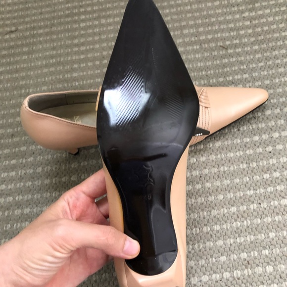 Vintage new creamy pink genuine leather high heels - Picture 2 of 5